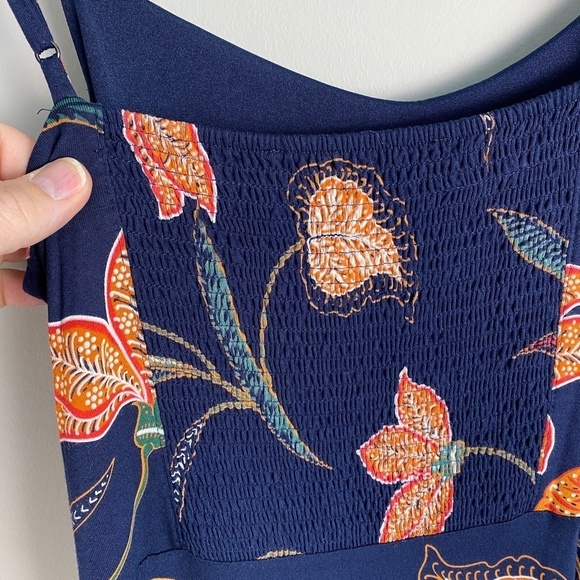 LOFT Navy Floral Midi Dress - Picture 6 of 14